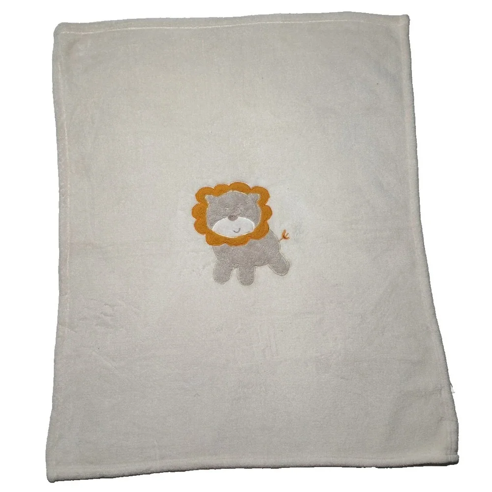 Cutie Pie Beige Lion Baby Blanket Soft Fleece Jungle Safari‎ Lovey Tan Cream